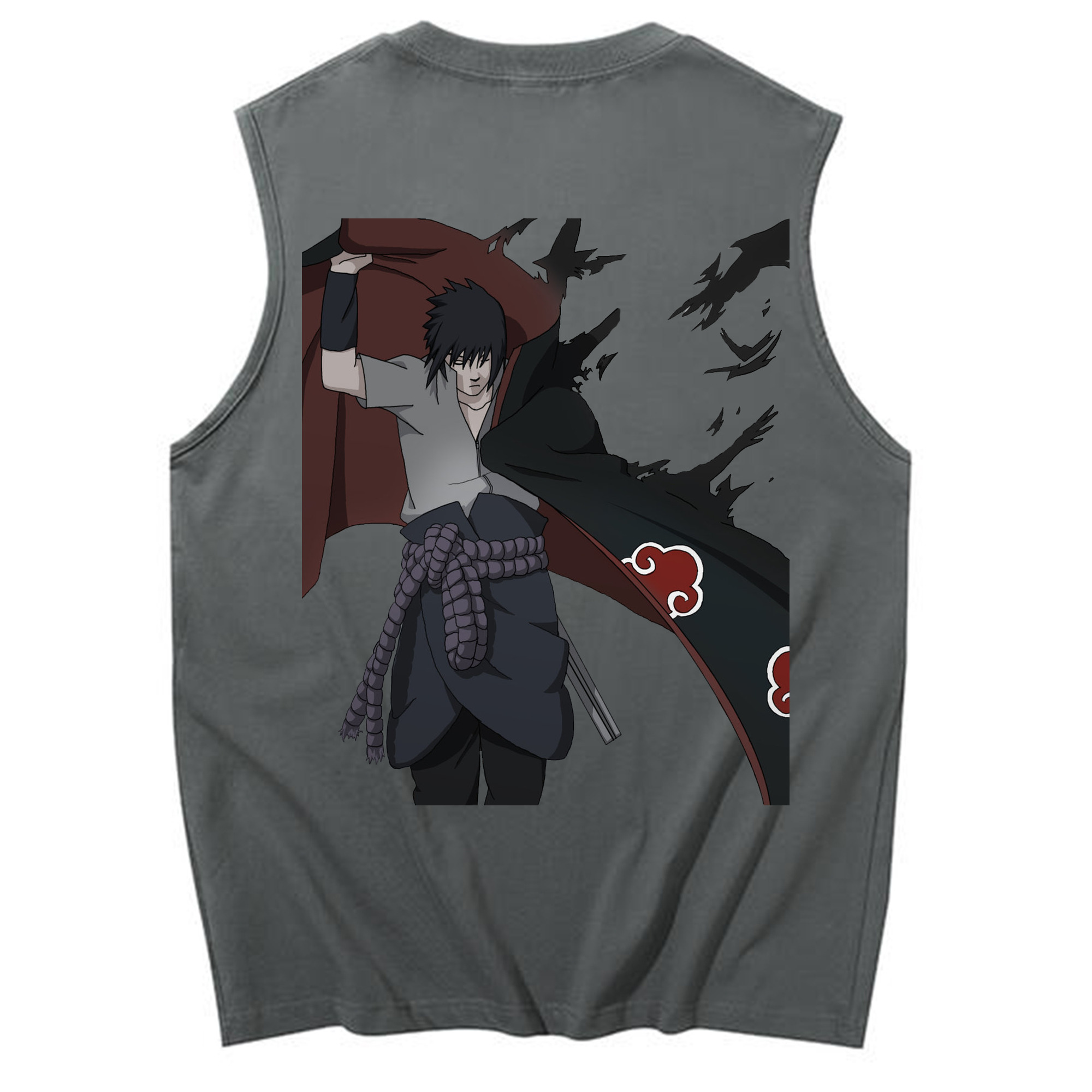 （画像用） NARUTO -ナルト- うちは サスケ Uchiha Sasuke コットン100％タンクトップ（背面プリント）